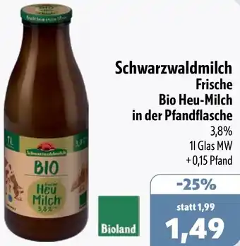 Aktiv Irma Schwarzwaldmilch Frische Bio Heu-Milch in der Pfandflasche Angebot