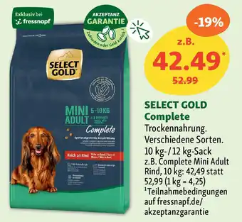 Fressnapf SELECT GOLD Complete Trockennahrung. Angebot