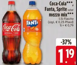 Edeka Coca-Cola, Fanta, Sprite oder mezzo mix Angebot