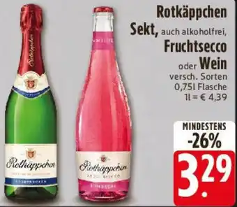 Edeka Rotkäppchen Sekt, Fruchtsecco oder Wein Angebot