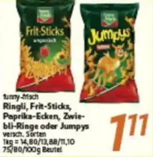 inkoop funny-frisch Ringli, Frit-Sticks, Paprika-Ecken, Zwiebli-Ringe oder Jumpys Angebot