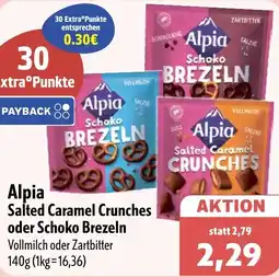 Aktiv Irma Alpia Salted Caramel Crunches oder Schoko Brezeln Angebot