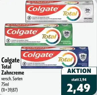 Aktiv Irma Colgate Total Zahncreme Angebot