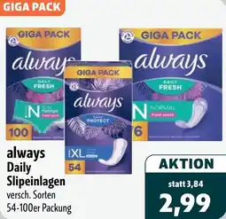 Aktiv Irma always Daily Slipeinlagen Angebot