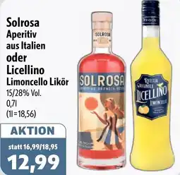 Aktiv Irma Solrosa Aperitiv aus Italien oder Licellino Limoncello Likör Angebot