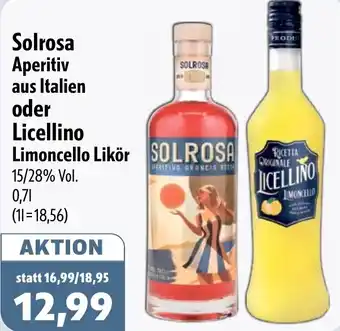Aktiv Irma Solrosa Aperitiv aus Italien oder Licellino Limoncello Likör Angebot
