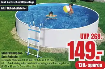 B1 Discount Baumarkt Stahlwandpool Set Splash Angebot