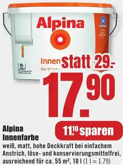 B1 Discount Baumarkt Alpina Innenfarbe Angebot