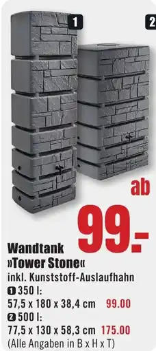 B1 Discount Baumarkt Wandtank Tower Stone Angebot