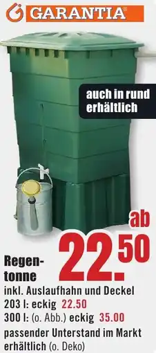 B1 Discount Baumarkt GARANTIA Regentonne Angebot
