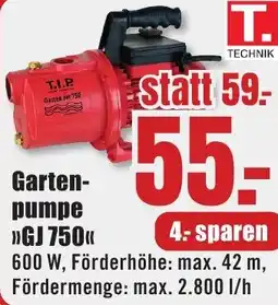 B1 Discount Baumarkt T.I.P. Gartenpumpe GJ 750 Angebot