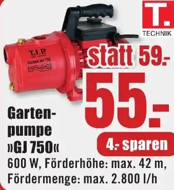 B1 Discount Baumarkt T.I.P. Gartenpumpe GJ 750 Angebot