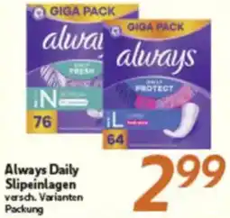 inkoop Always Daily Slipeinlagen Angebot