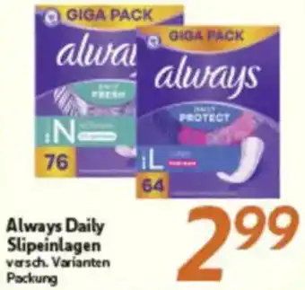 inkoop Always Daily Slipeinlagen Angebot