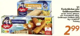 inkoop iglo Fischstäbchen oder Goldknusperfilets Angebot