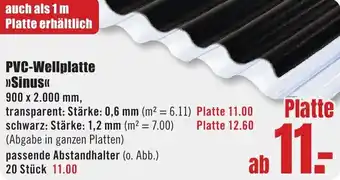 B1 Discount Baumarkt PVC-Wellplatte Sinus Angebot