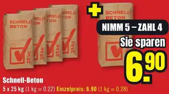 B1 Discount Baumarkt Schnell-Beton Angebot