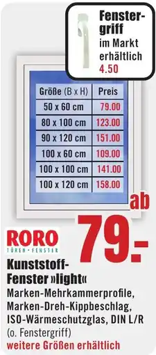 B1 Discount Baumarkt RORO Kunststoff Fenster light Angebot