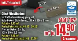 B1 Discount Baumarkt Click-Vinylboden Angebot