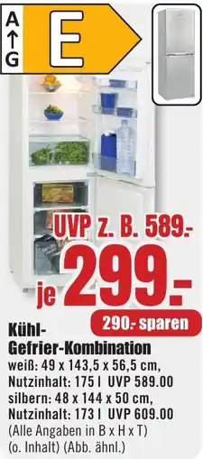 B1 Discount Baumarkt Kühl Gefrier-Kombination Angebot