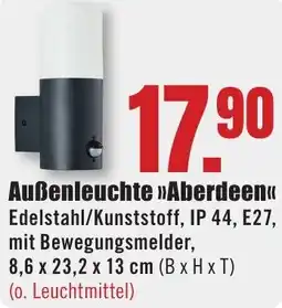 B1 Discount Baumarkt Außenleuchte Aberdeen Angebot