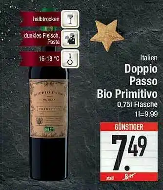 E-Center Italien Doppio Passo Bio Primitivo Angebot