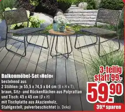 B1 Discount Baumarkt Balkonmöbel-Set Nele Angebot