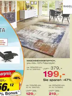 Möbel Inhofer Ragolle maschinenwebteppich grau-blau 160x230 cm Angebot