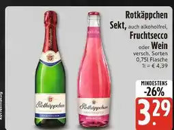 Edeka Rotkäppchen sekt, auch alkoholfrei Angebot