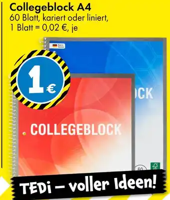 TEDi Collegeblock a4 Angebot