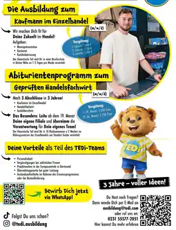TEDi Tedi ausbildung zum kaufmann im einzelhandel Angebot