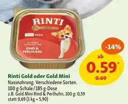 Fressnapf Rinti nassnahrung gold oder gold mini Angebot