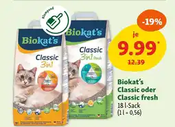 Fressnapf Biokat's klumpstreu classic oder classic fresh Angebot