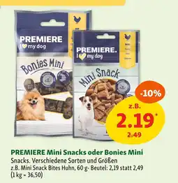 Fressnapf Premiere mini snacks oder bonies mini Angebot