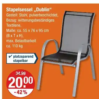 V Markt Stapelsessel 'dublin' Angebot