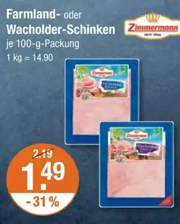 V Markt Zimmermann farmland-schinken Angebot