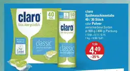 V Markt Claro spülmaschinentabs 40 / 30 stück Angebot