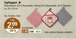 V Markt Topflappen uni, streifen, karo Angebot