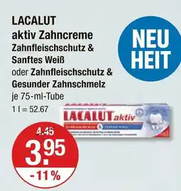 V Markt Lacalut aktiv zahncreme zahnfleischschutz & sanftes weiß Angebot