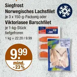 V Markt Siegfrost norwegisches lachsfilet Angebot