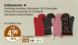 V Markt Grillhandschuh uni, streifen, karo Angebot