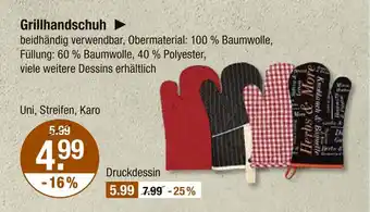 V Markt Grillhandschuh uni, streifen, karo Angebot