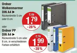 V Markt Ordner wolkenmarmor din a4 Angebot