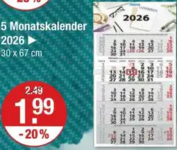 V Markt 5 monatskalender 2026 Angebot