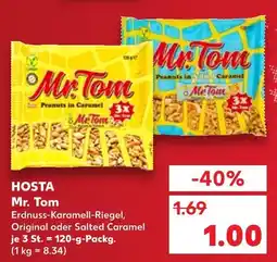 Kaufland Hosta mr. tom erdnuss-karamell-riegel original Angebot