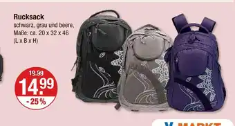 V Markt Rucksack schwarz Angebot