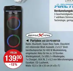 V Markt Reflexion partybox mit cd ps10btcd Angebot