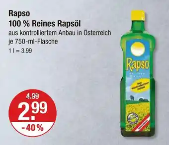 V Markt Rapso 100 % reines rapsöl Angebot