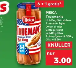 Kaufland Meica trueman's hot-dog-würstchen american style original Angebot