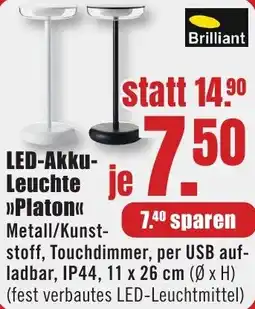 B1 Discount Baumarkt Brilliant LED-Akku Leuchte Platon Angebot
